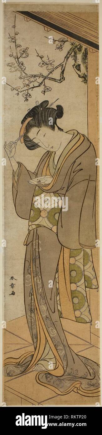 Woman On A Verandah About To Open A Letter Mid Late 1770s Katsukawa Shunsho A A A A Ae C A Japanese 1726 1792 Artist Katsukawa Shunsho Stock Photo Alamy