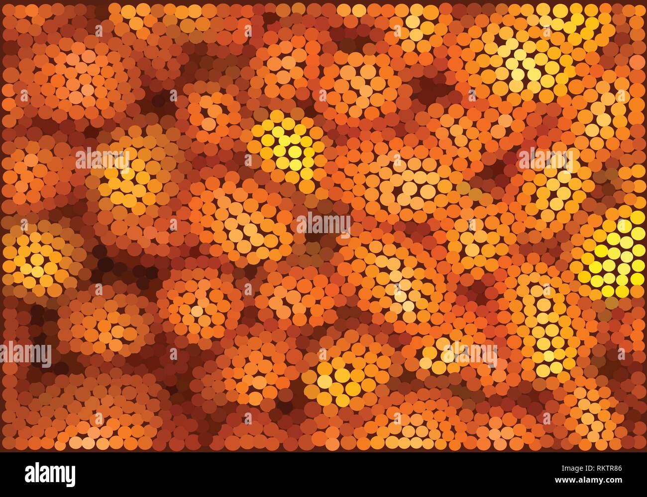Orange and yellow dots vector abstract illustration Stock Vector