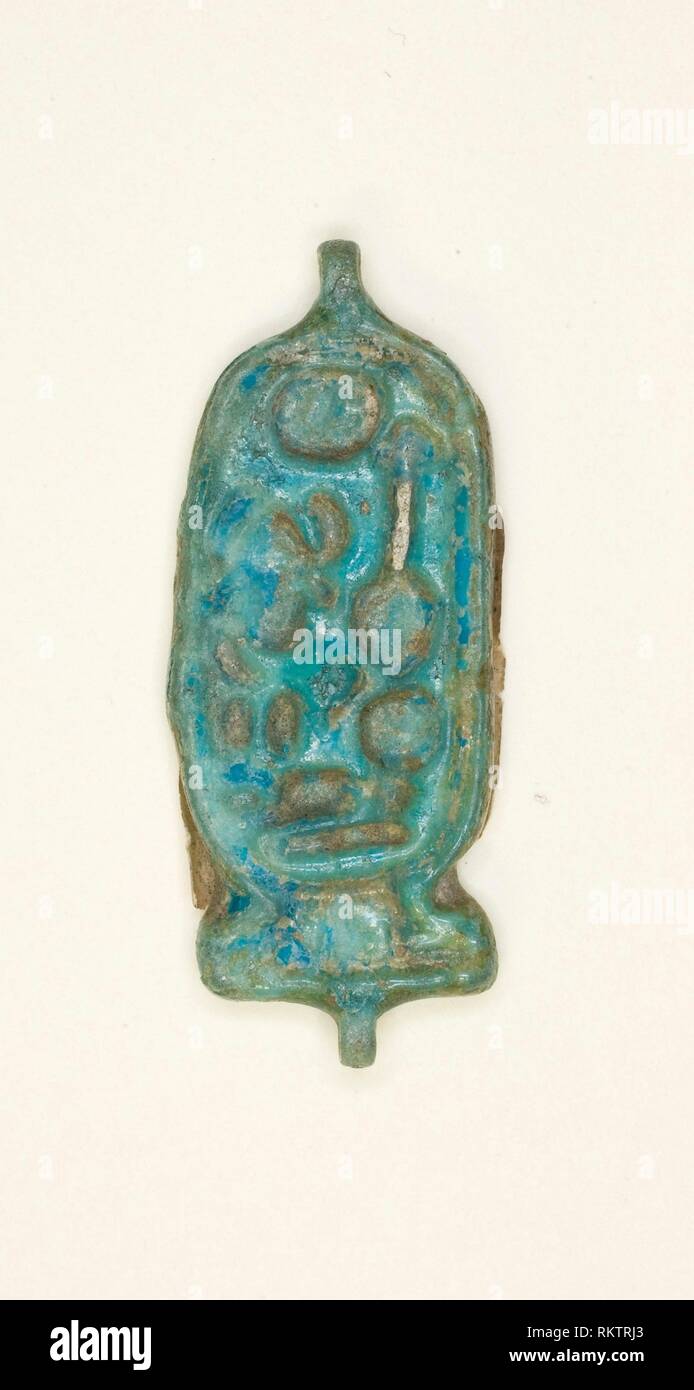 Amulet: Cartouche Nefer-khepru-re Wa-en-re (Akhenaten) - New Kingdom, Dynasty 18, reign of Akhenaten (about 1352–1336 BC) - Egyptian - Artist: Stock Photo