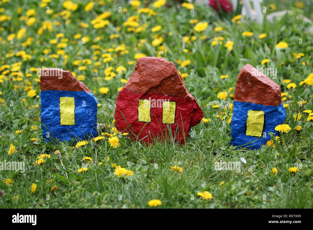 Decorative stone houses Stock Photo Alamy