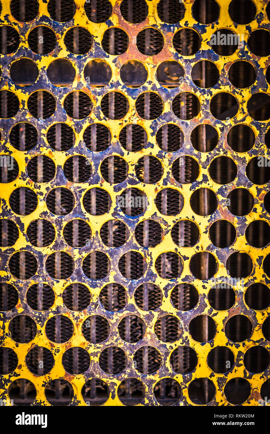 Rusty yelllow painted steel. Stock Photo