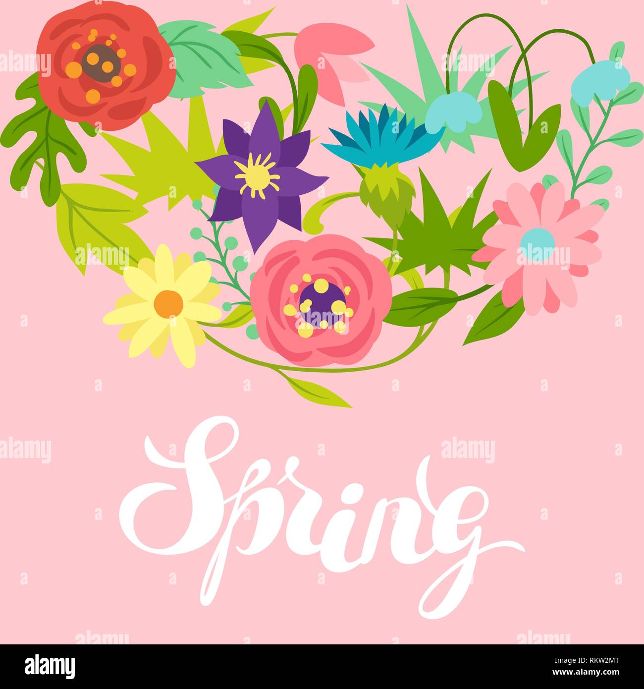 Forest flower natural spring background Stock Vector Images - Alamy