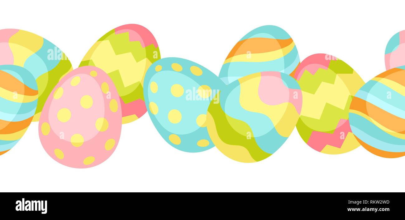 Happy Easter seamless pattern wiht eggs. Stock Vector