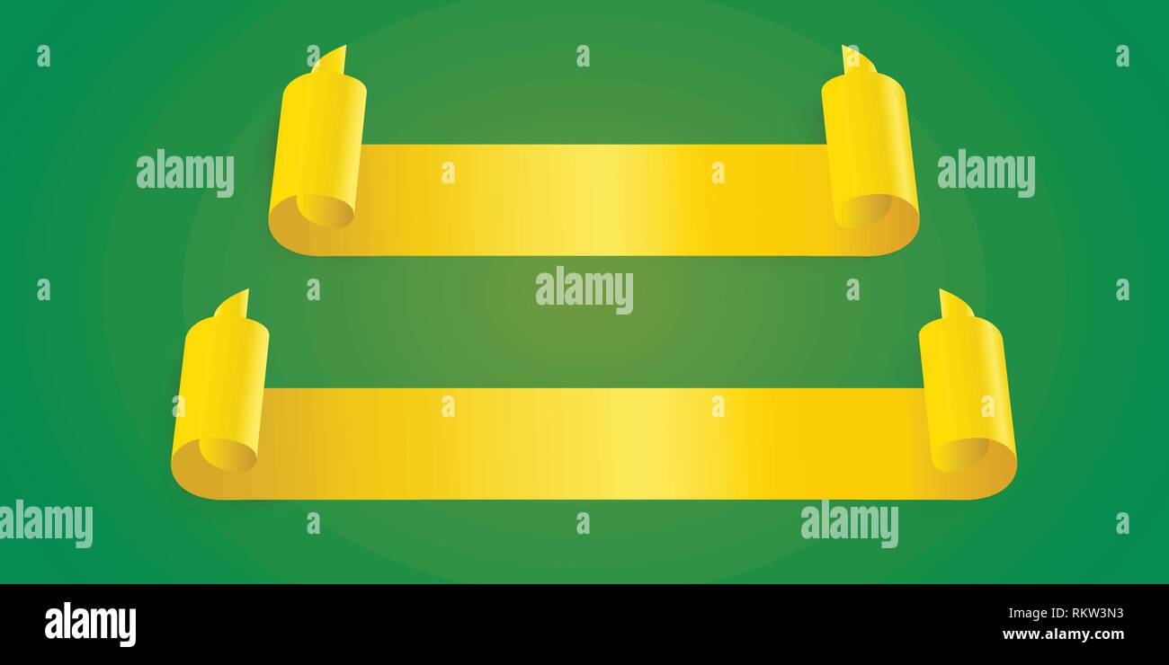 yellow vector ribbon banners. Web illustration for design Stock Vector