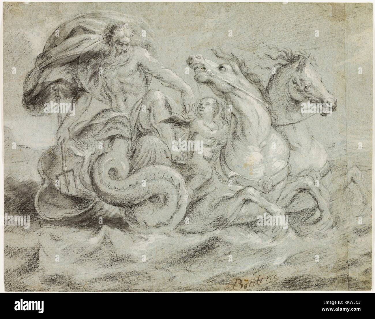 Neptune Possibly After Paris Bordone Italian 1500 1571 Artist Paris Bordone Origin Italy Date 1550 1599 Medium Black Chalk With Stumping Stock Photo Alamy