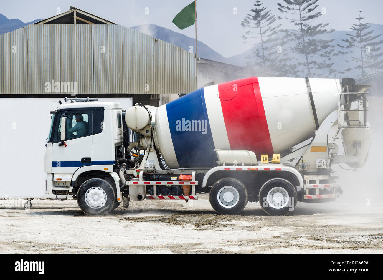 Premixed concrete mixer truck ready for the job Stock Photo Alamy