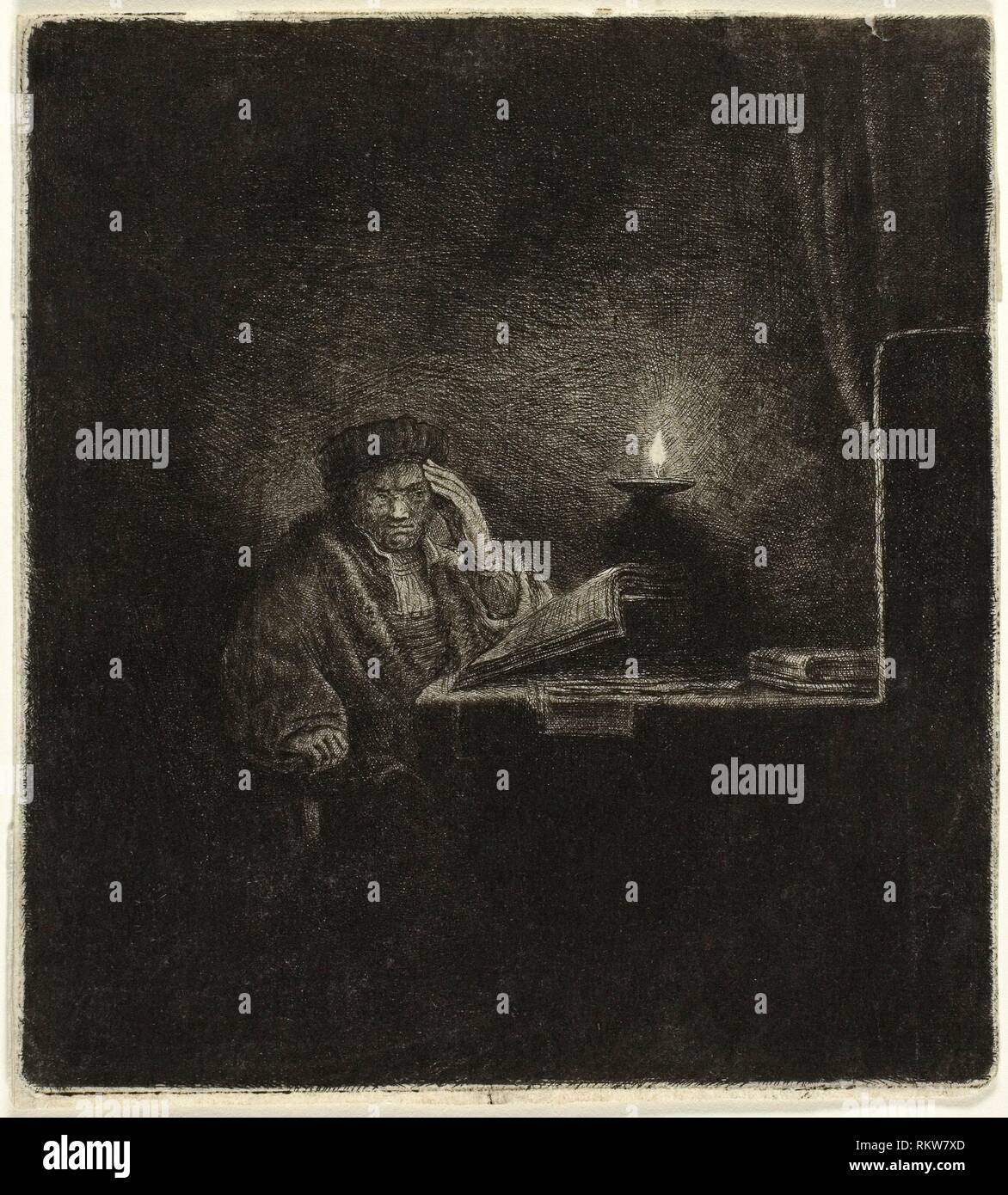 Student at a Table by Candlelight - 1642/65 - Salomon Savery (Dutch,  1594-1683) after Rembrandt van Rijn (Dutch, 1606-1669) - Artist: Salomon  Savery Stock Photo - Alamy