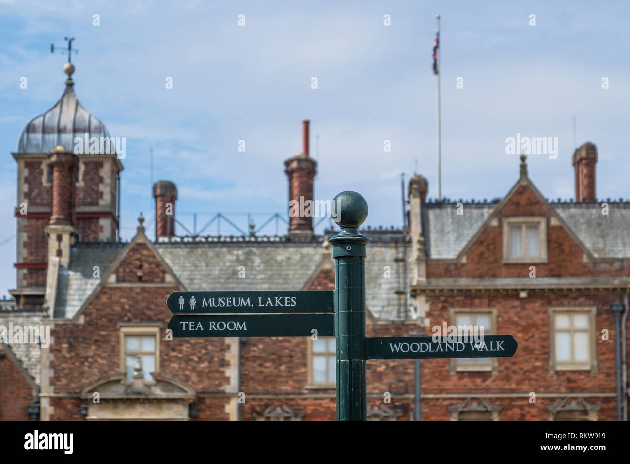 Information sign in the grounds of Sandringham House. Stock Photo