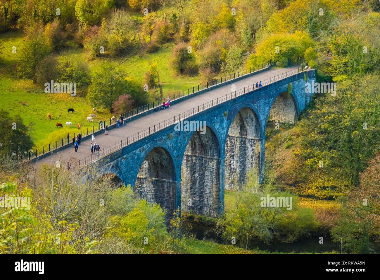 The Headstone Viaduct in Monsal Dale. Stock Photo