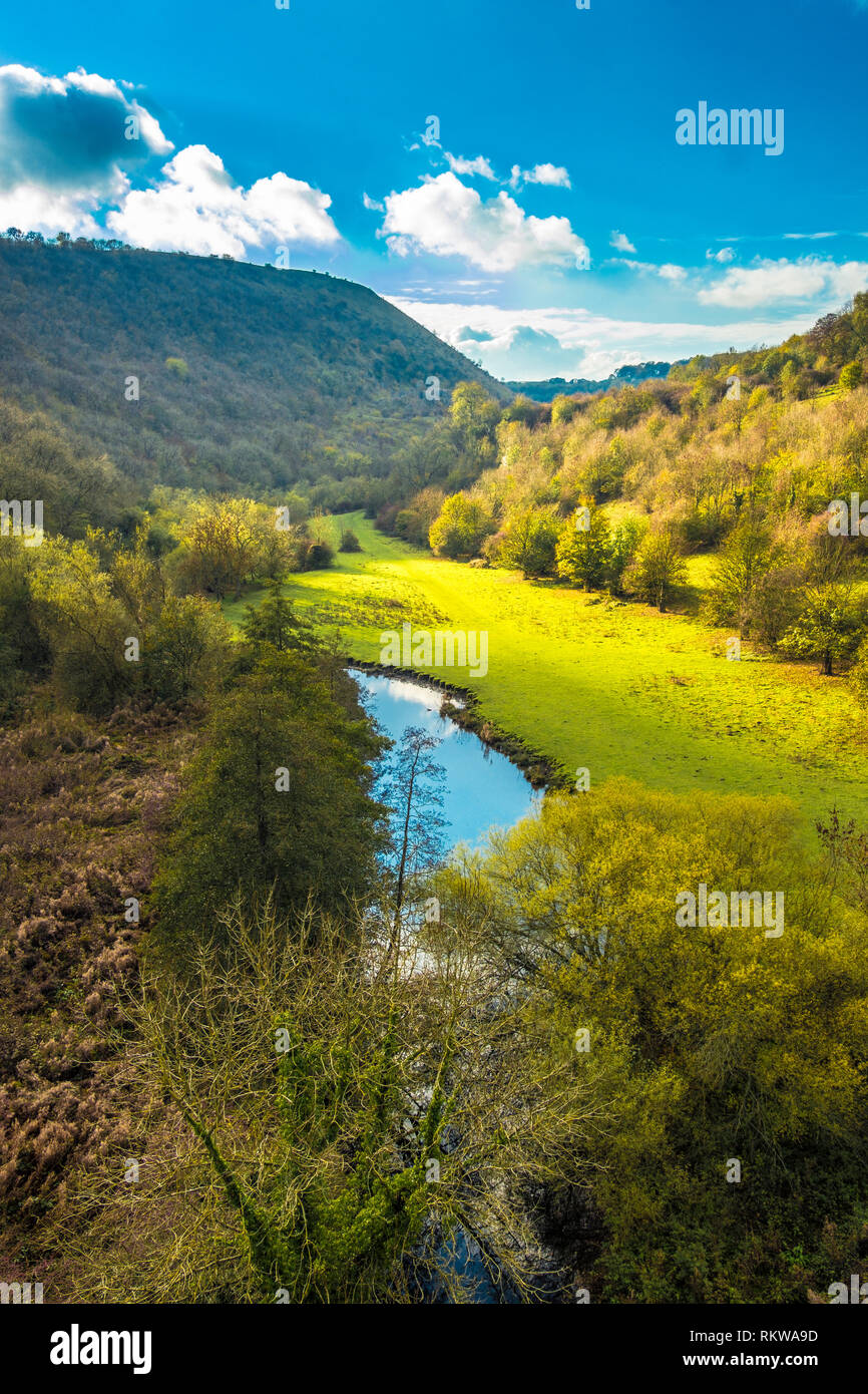 View of Monsal Dale from the Headstone Viaduct. Stock Photo