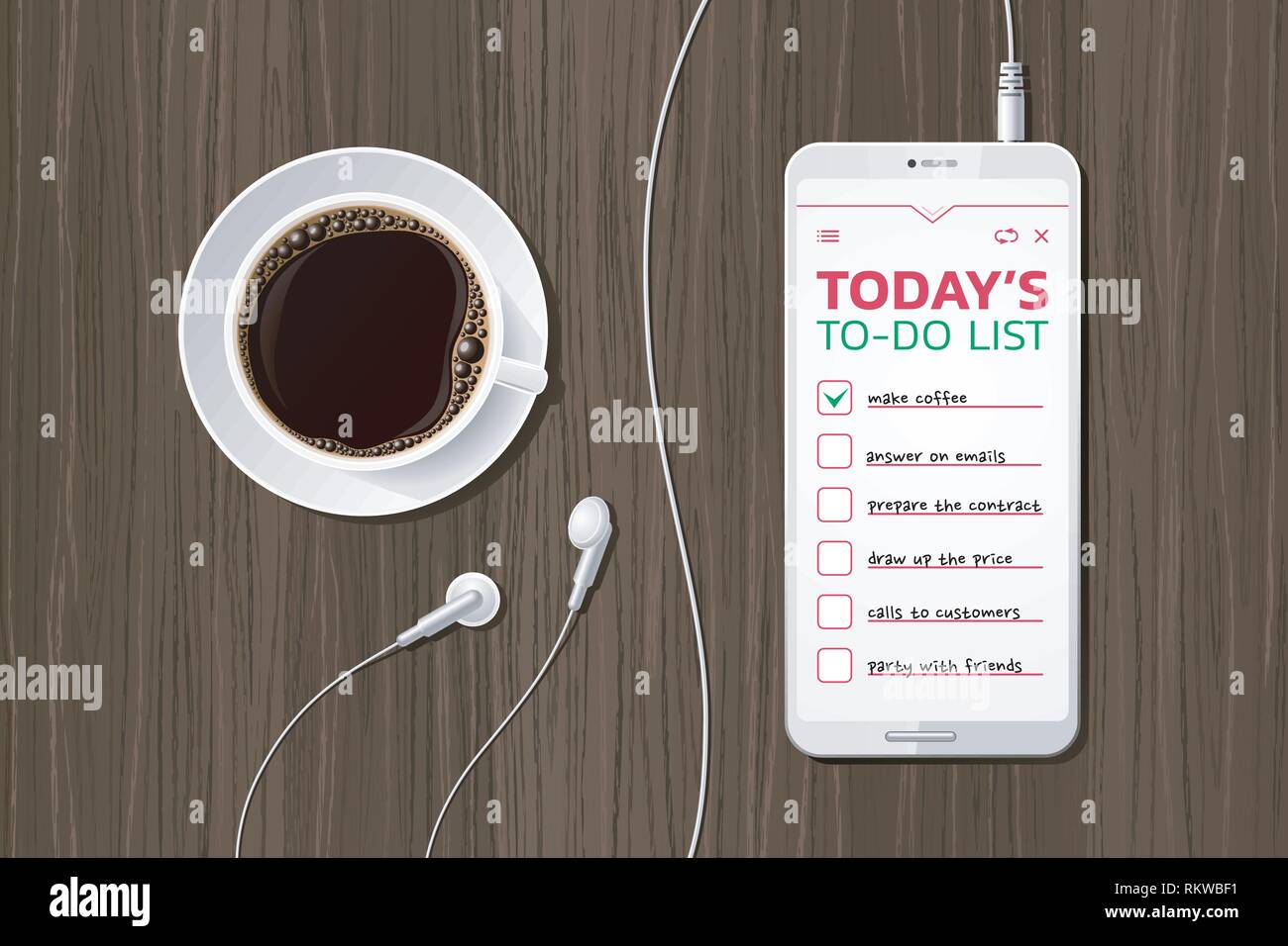 Morning To-Do List Stock Vector Image &amp; Art - Alamy