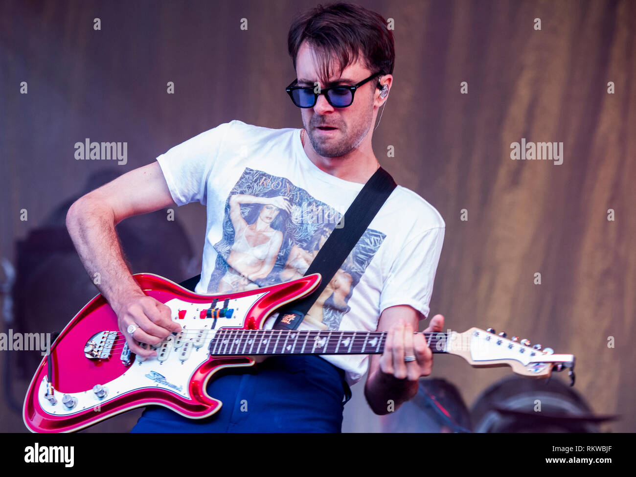 Justin Young from The Vaccines performing live at Latitude Festival 2018. Stock Photo
