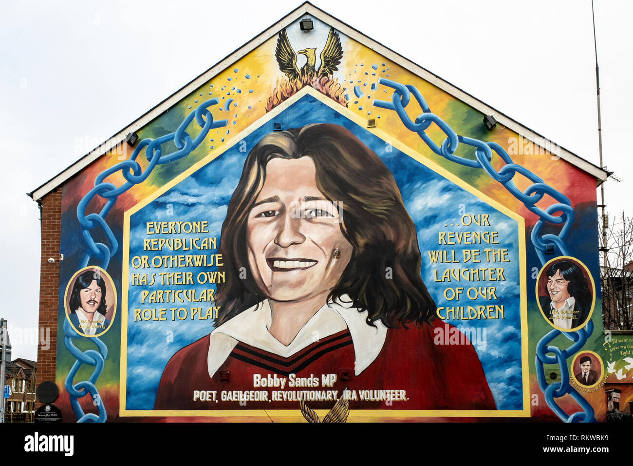 Bobby Sands graffiti in Belfast Stock Photo