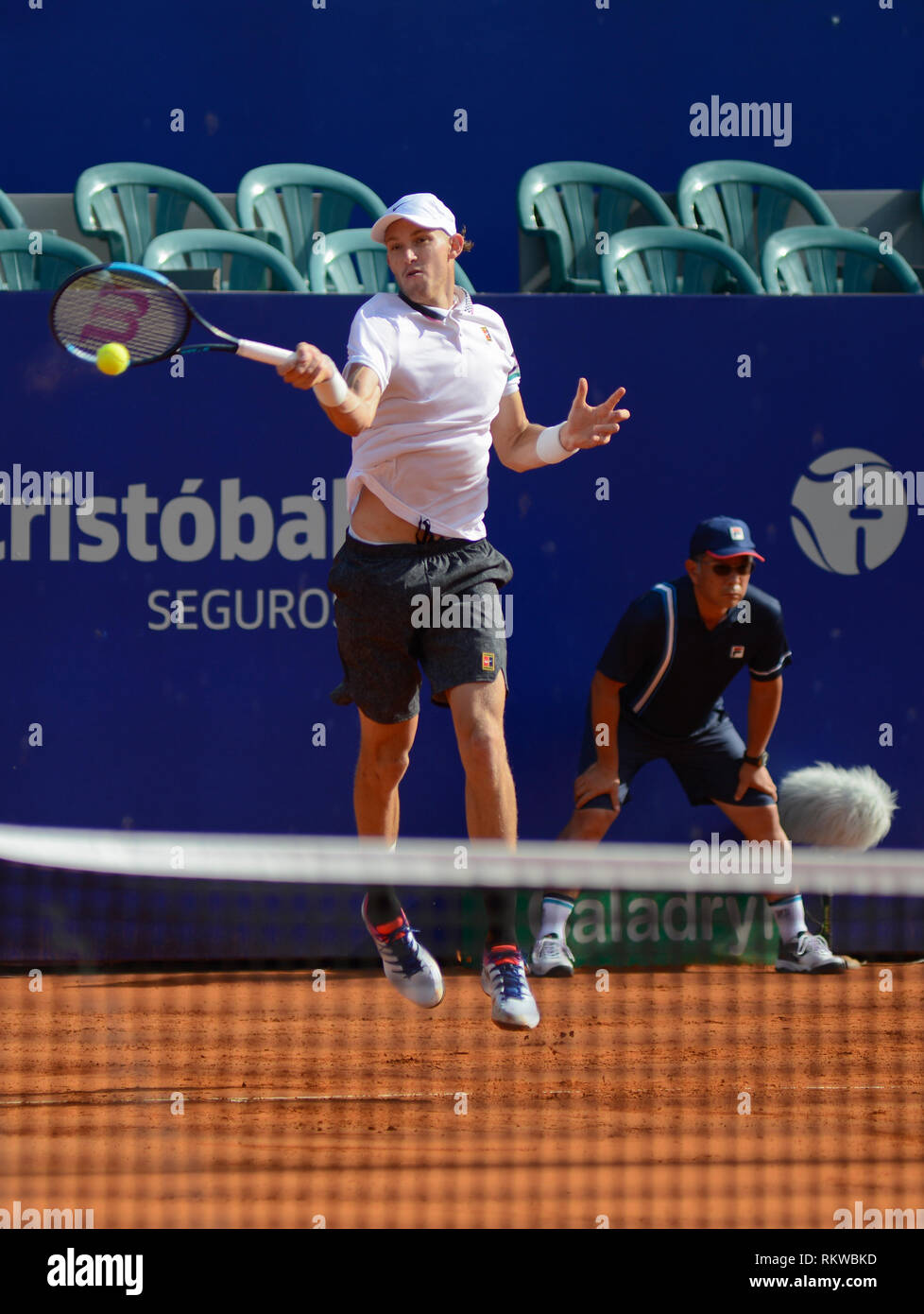 Tennis player Nicolás Jarry (Chile). Argentina Open 2019 Stock Photo