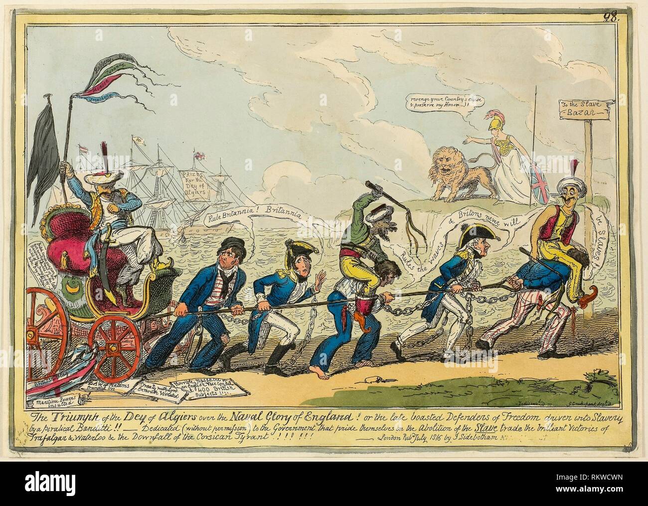 The Triumph Of The Dey Of Algiers Over The Naval Glory Of England Published July 1816 George Cruikshank English 1792 1878 Published By J Stock Photo Alamy