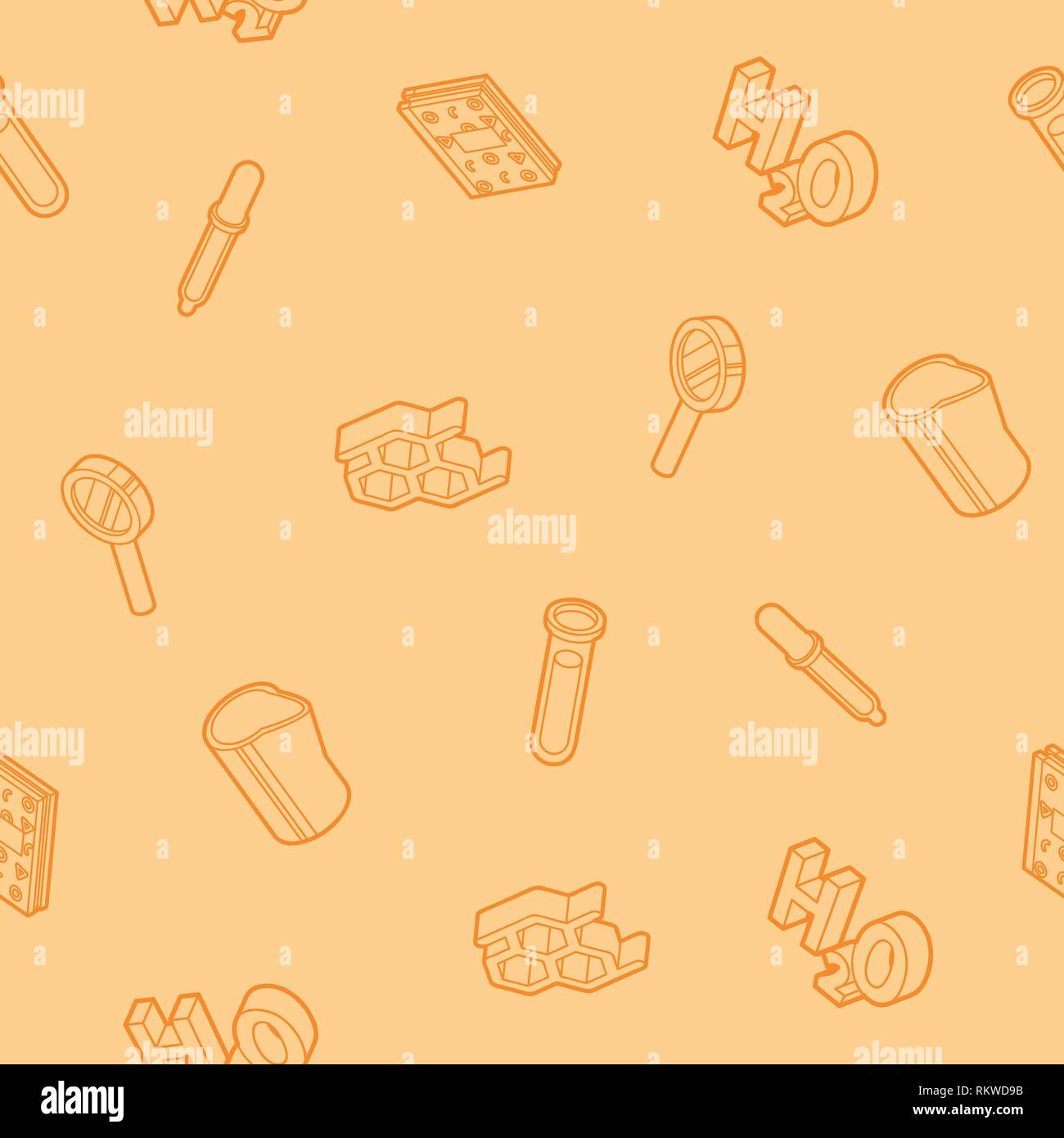 Chemical outline isometric pattern. Vector illustration, EPS 10 Stock Vector