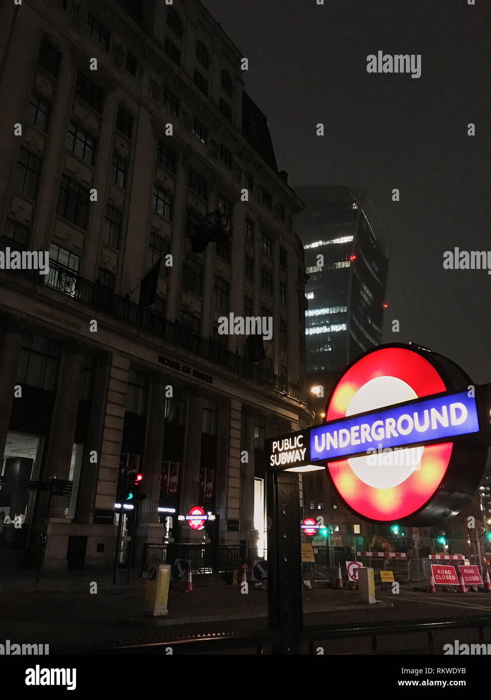 London, England, United Kingdom - October 6, 2018: Underground sign London England United Kingdom Stock Photo