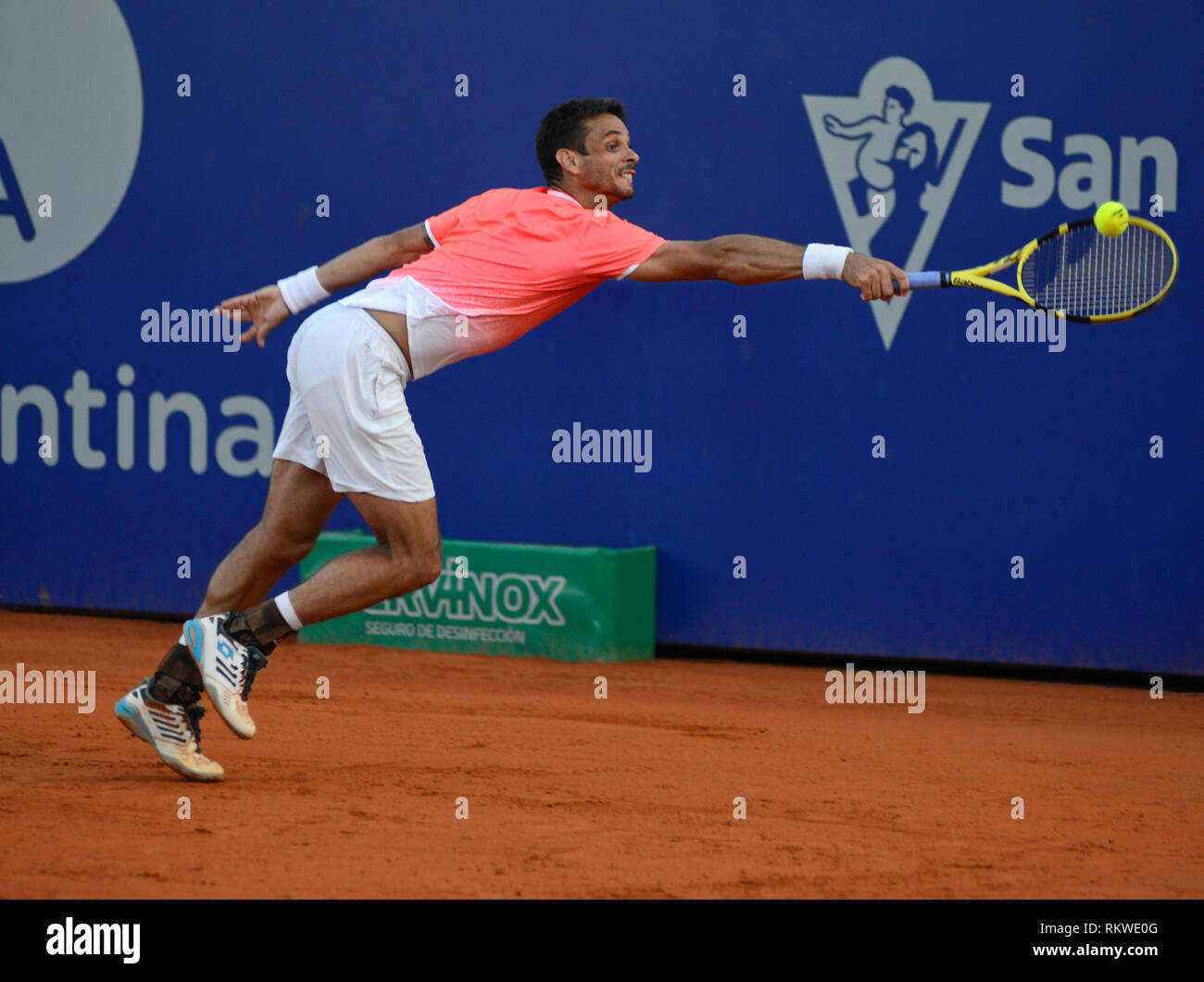 Tennis player Rogerio Dutra Silva (Portugal). Argentina Open 2019 Stock Photo