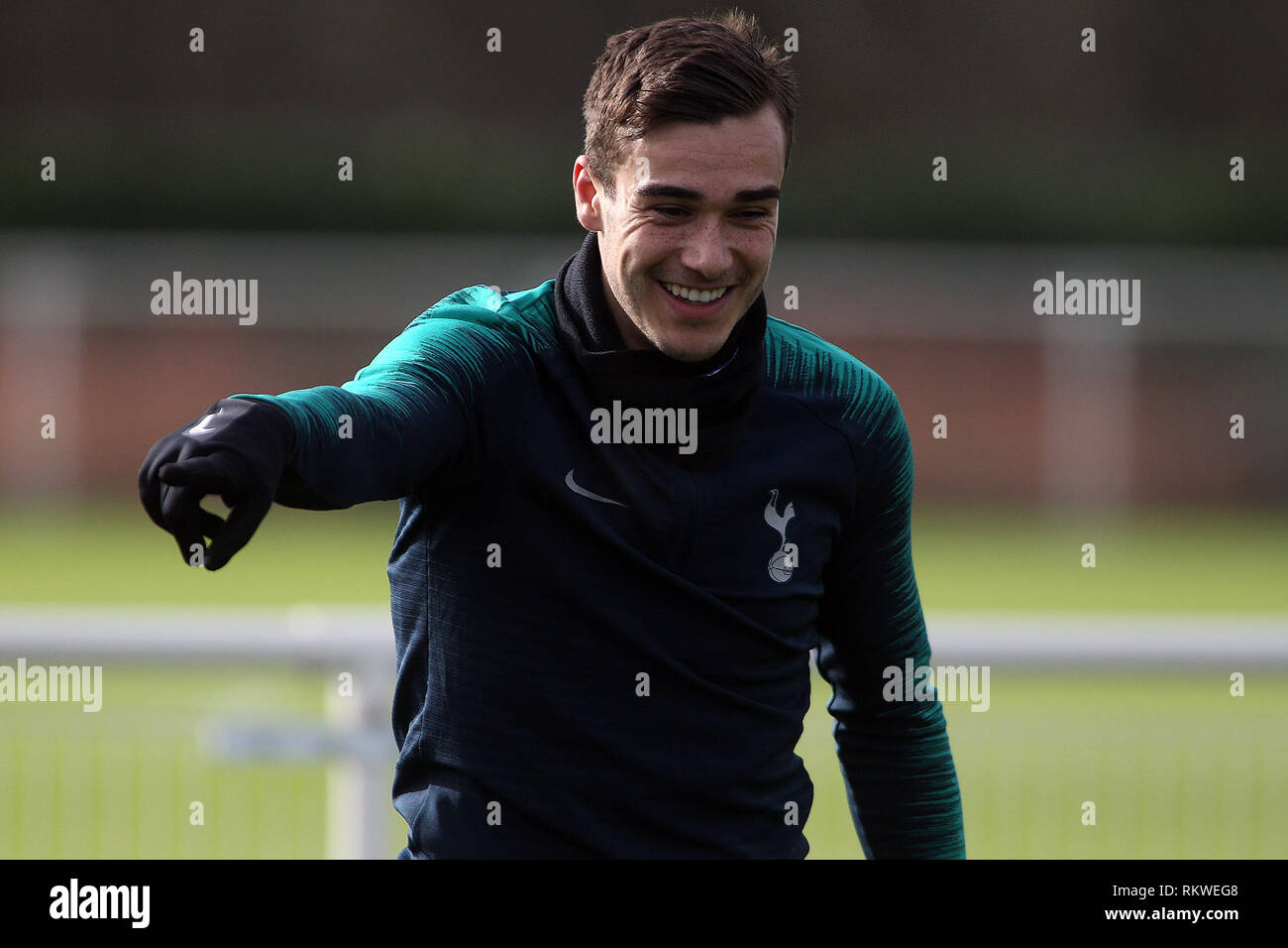 London Uk 12th Feb 2019 Harry Winks Of Tottenham Hotspur Jokes During Training For Tomorrow S Game