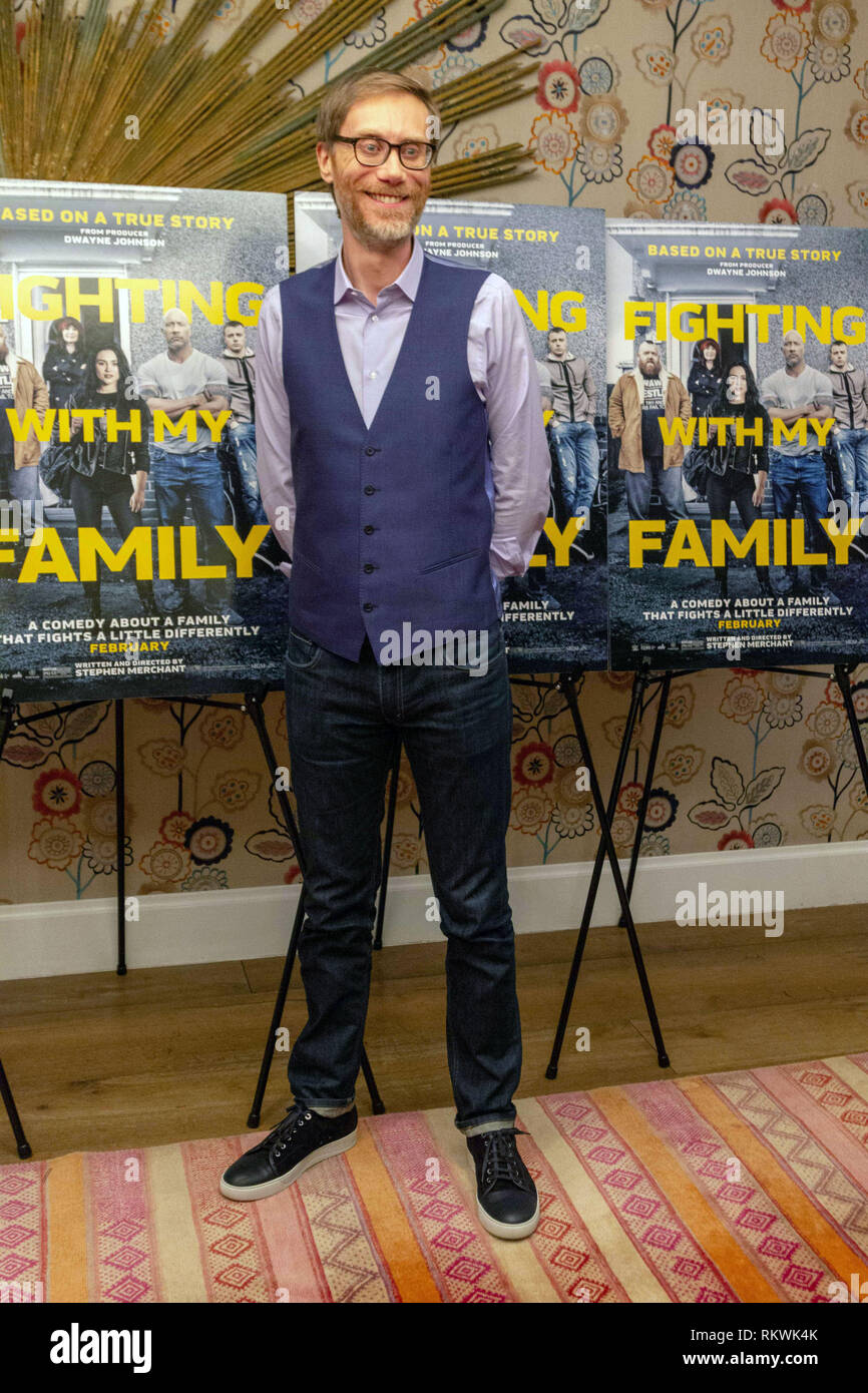 New York, NY, USA. 11th Feb. 2019. Writer and director Stephen Merchant attends the New York Tastemaker screening of “Fighting with My Family” at the Crosby Street Hotel in New York City on February 11, 2019. Credit: Jeremy Burke/Alamy Live News Stock Photo