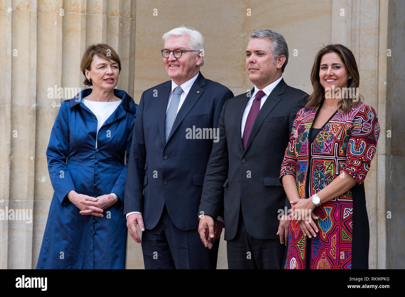 12 February 2019 Colombia Bogota President Frank Walter Steinmeier 2nd From Left And His Wife Elke
