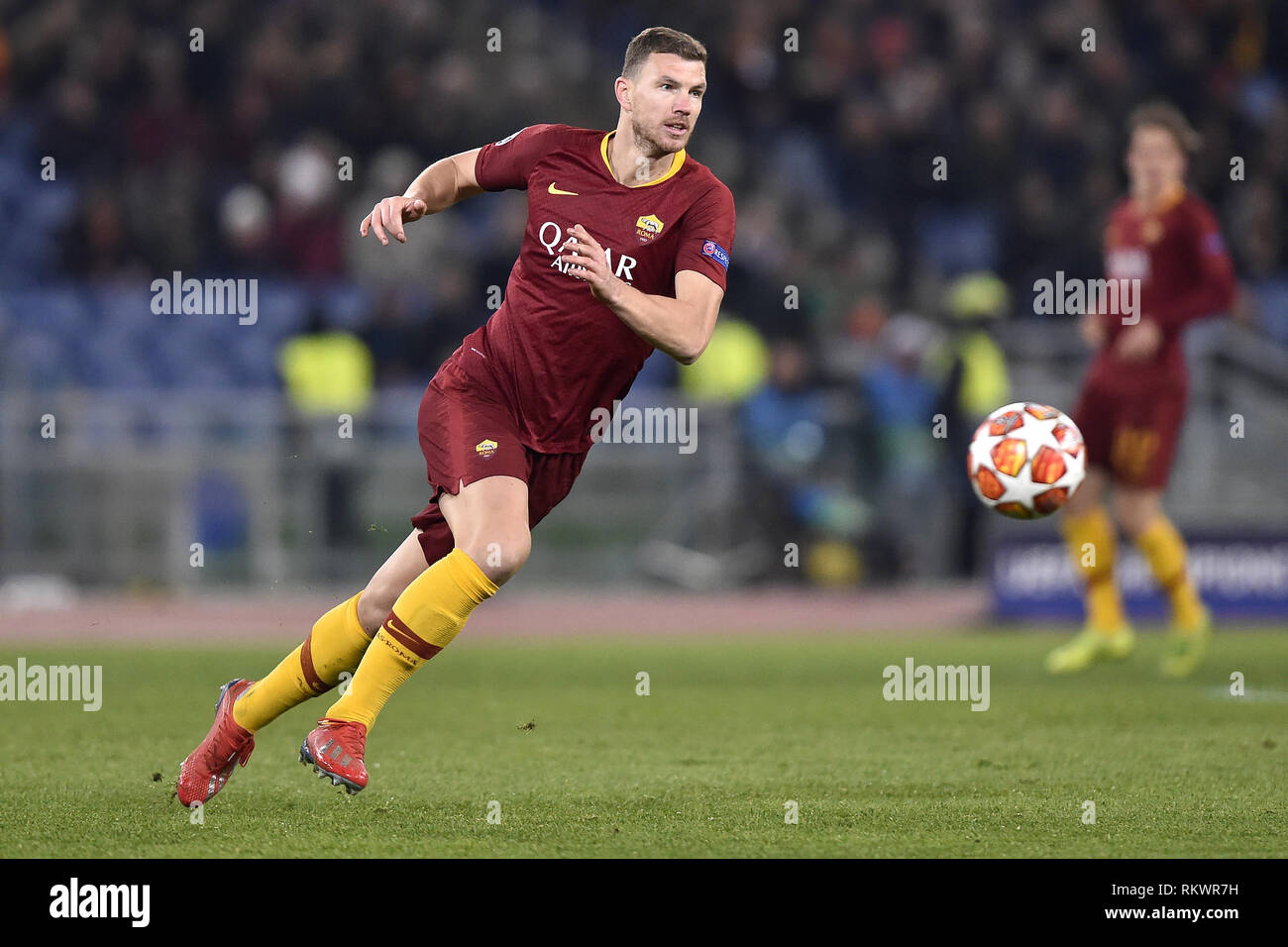 Rome, Italy. 12th Feb, 2019. Edin Dzeko of AS Roma during the UEFA ...