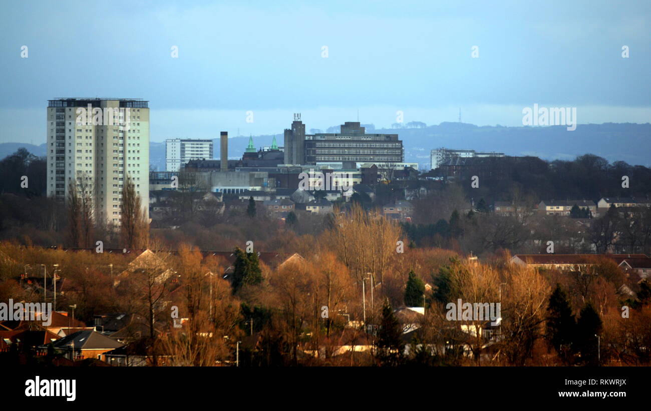 Glasgow, Scotland, UK  12th, February, 2019 UK Weather: Sunny day over the west end of the city saw Jordanhill in the sunshine as the residential area saw a crisp day as if summer had arrived. Credit Gerard Ferry/Alamy Live News Stock Photo