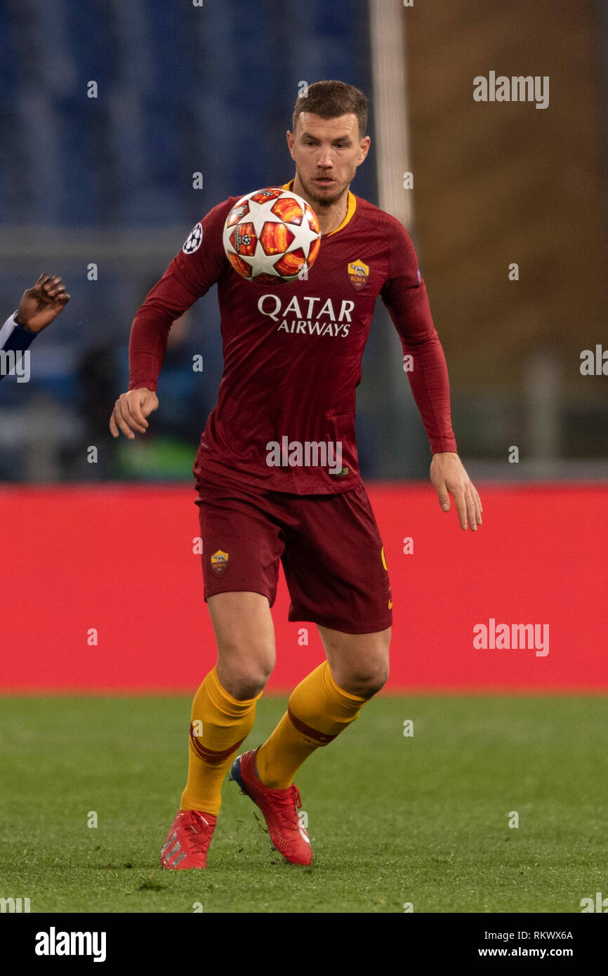 Edin Dzeko (Roma) during the "Uefa Champions League " Round of 16 - 1st leg  match between Roma