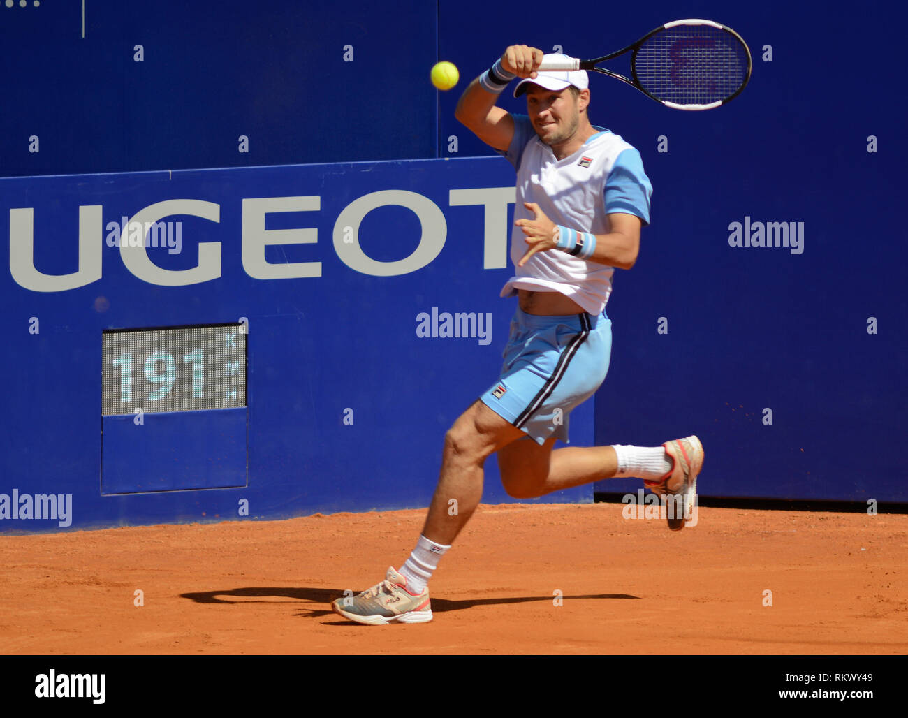 Buenos Aires, Argentina. 12th Feb 2019. Dusan Lajovic (Serbia) lost against Leonardo Mayer (Argentina) in the Argentina Open, an ATP 250 tennis tournament Credit: Mariano Garcia/Alamy Live News Stock Photo