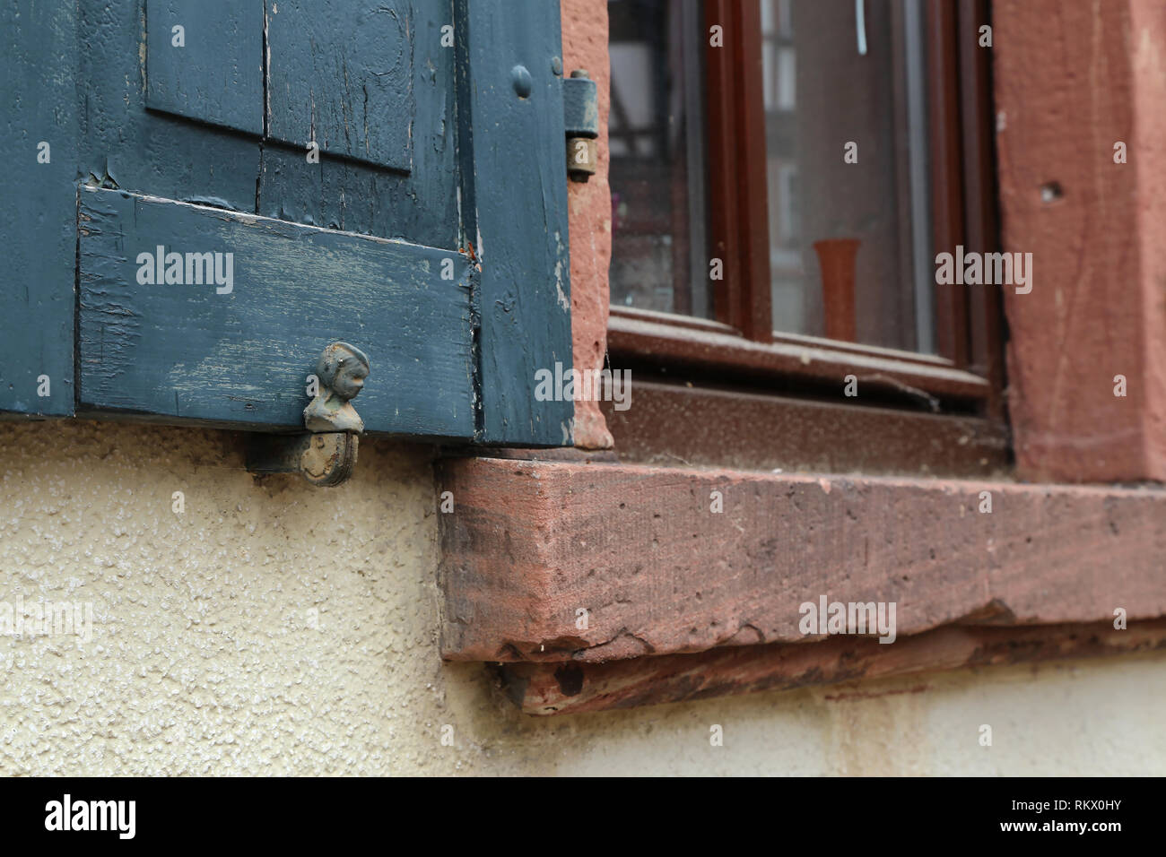 Antique metal window shutter holder in Germany Stock Photo Alamy