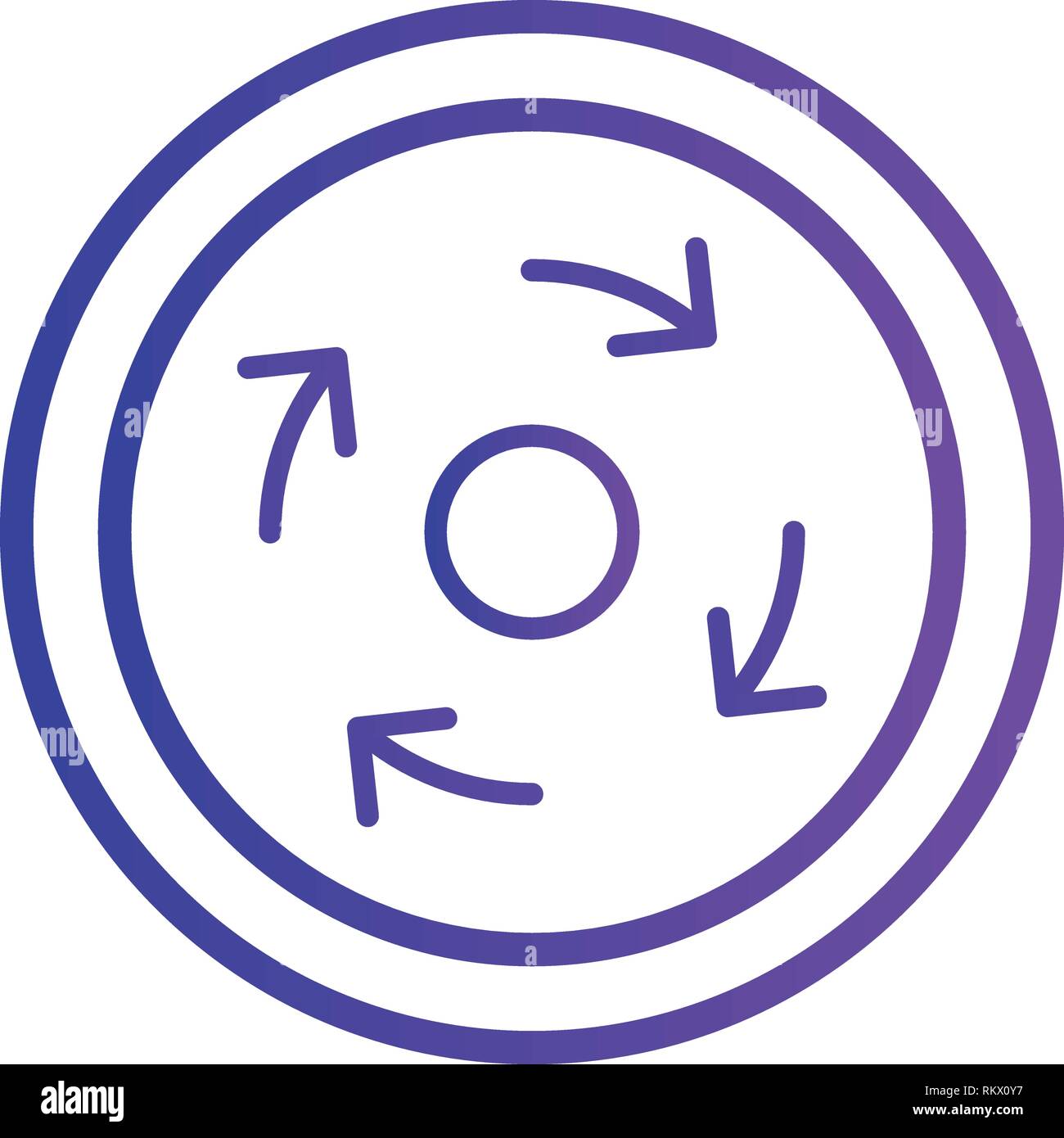 Vector Compulsory roundabout Icon Sign Icon Vector Illustration For ...