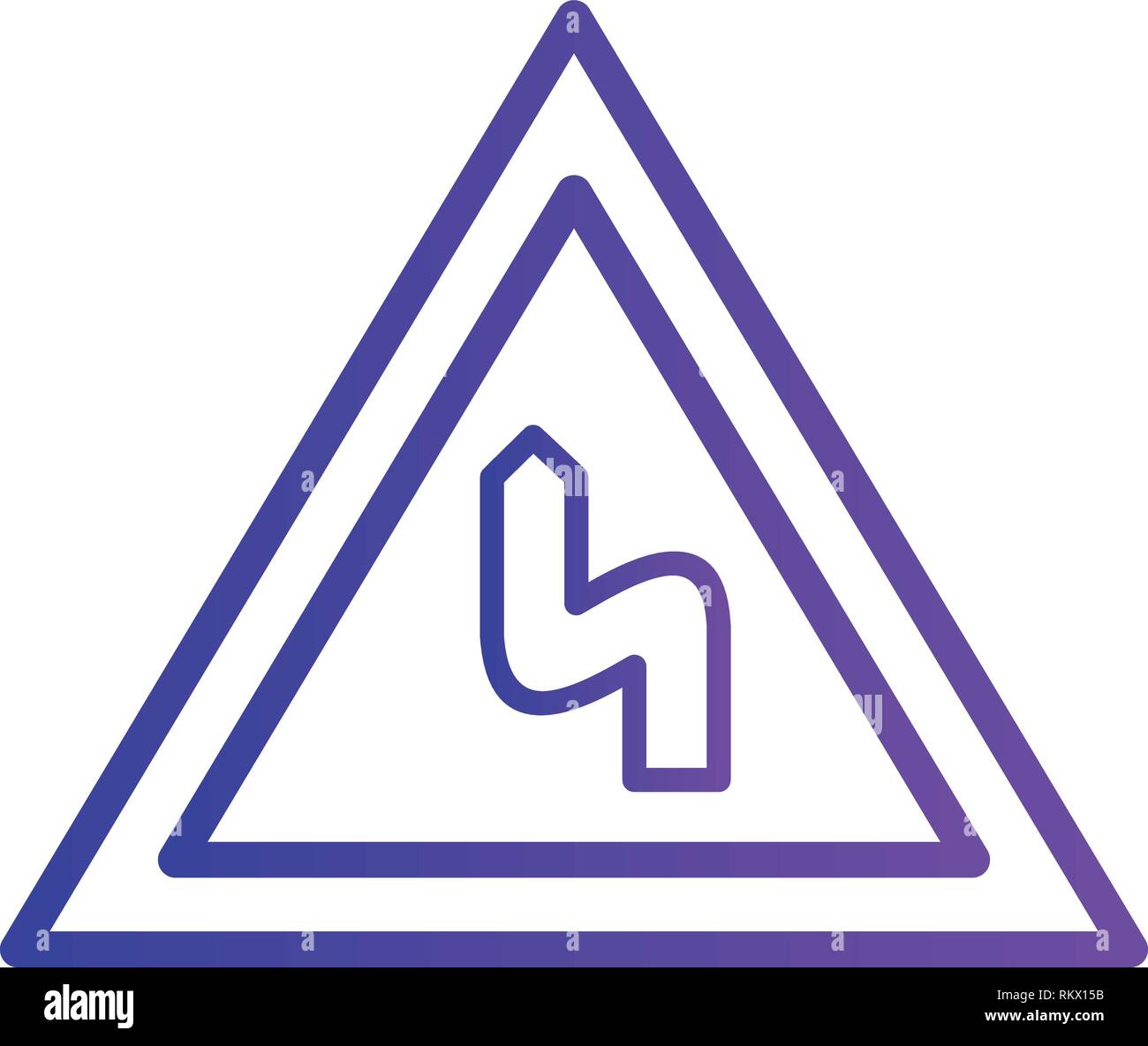 Double bend sign vector vectors hi-res stock photography and images - Alamy