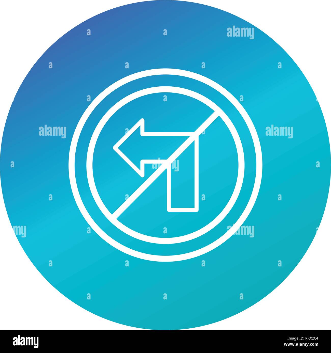 Vector No left turn Icon Sign Icon Vector Illustration For Personal And