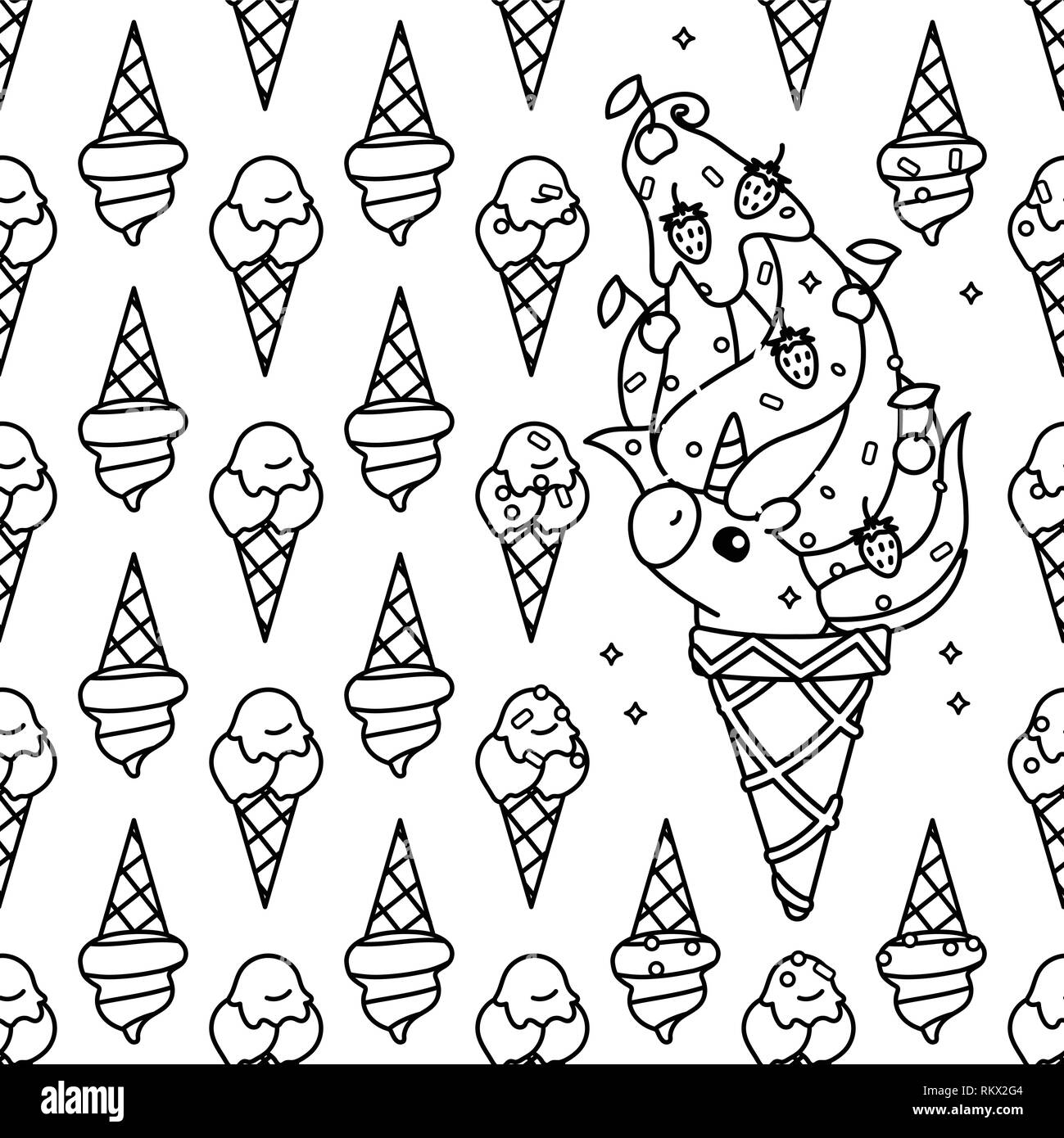 Unicorn Ice Cream Black And White Stock Photos Images Alamy