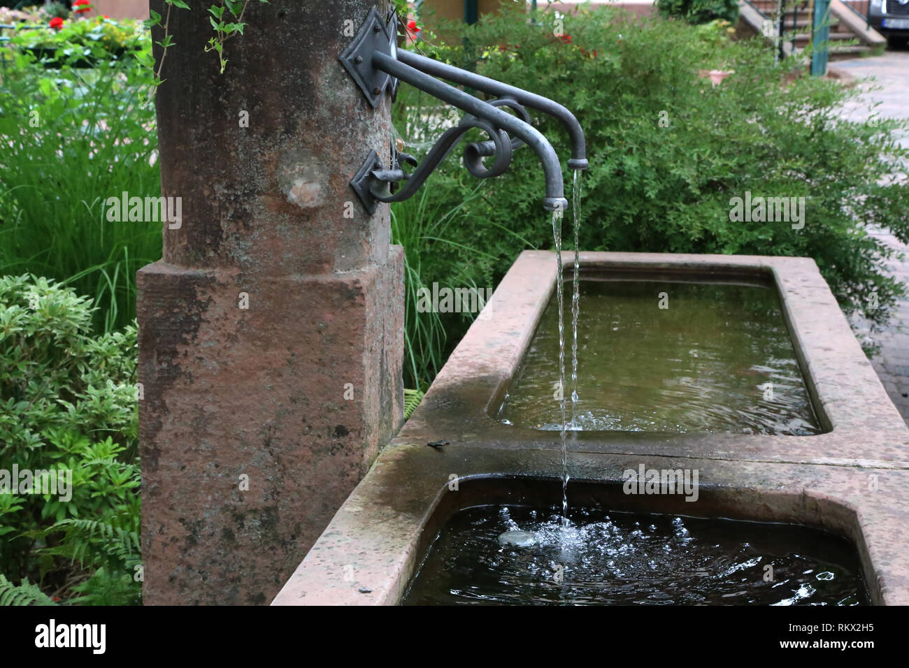 Urban well in Wald-Michelbach (Germany) Stock Photo