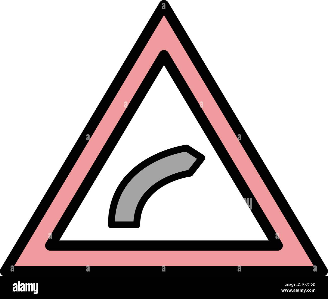 Vector Right bend Icon Sign Icon Vector Illustration For Personal And ...