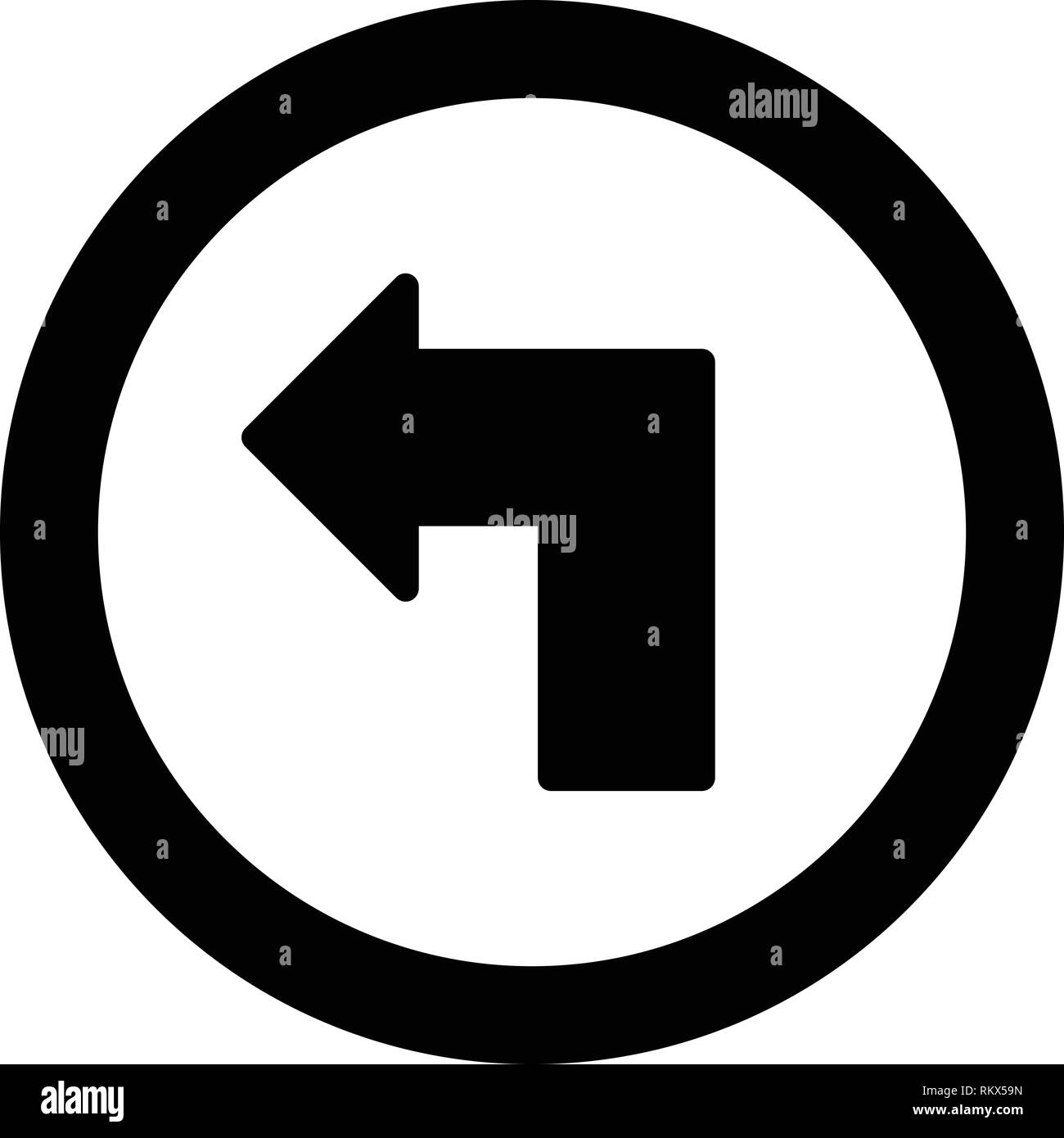 Vector Turn to the left Icon Sign Icon Vector Illustration For Personal ...