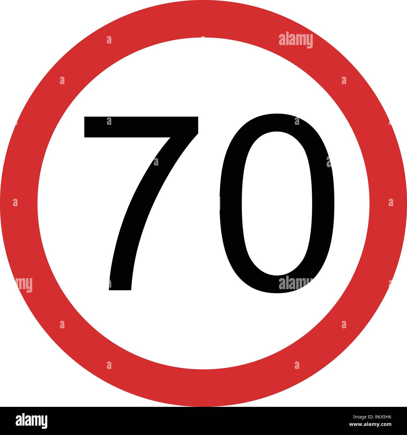 Vector Speed limit 70 Icon Sign Icon Vector Illustration For Personal ...