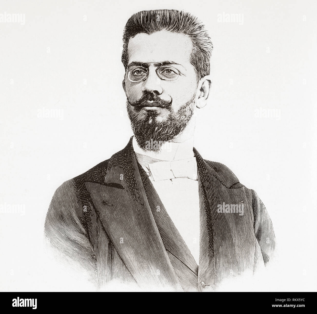 Julio Maria Martinez-Zapata Rodriguez, 1863 — 1915. Spanish architect.  From La Ilustracion Espanola y Americana, published 1892. Stock Photo