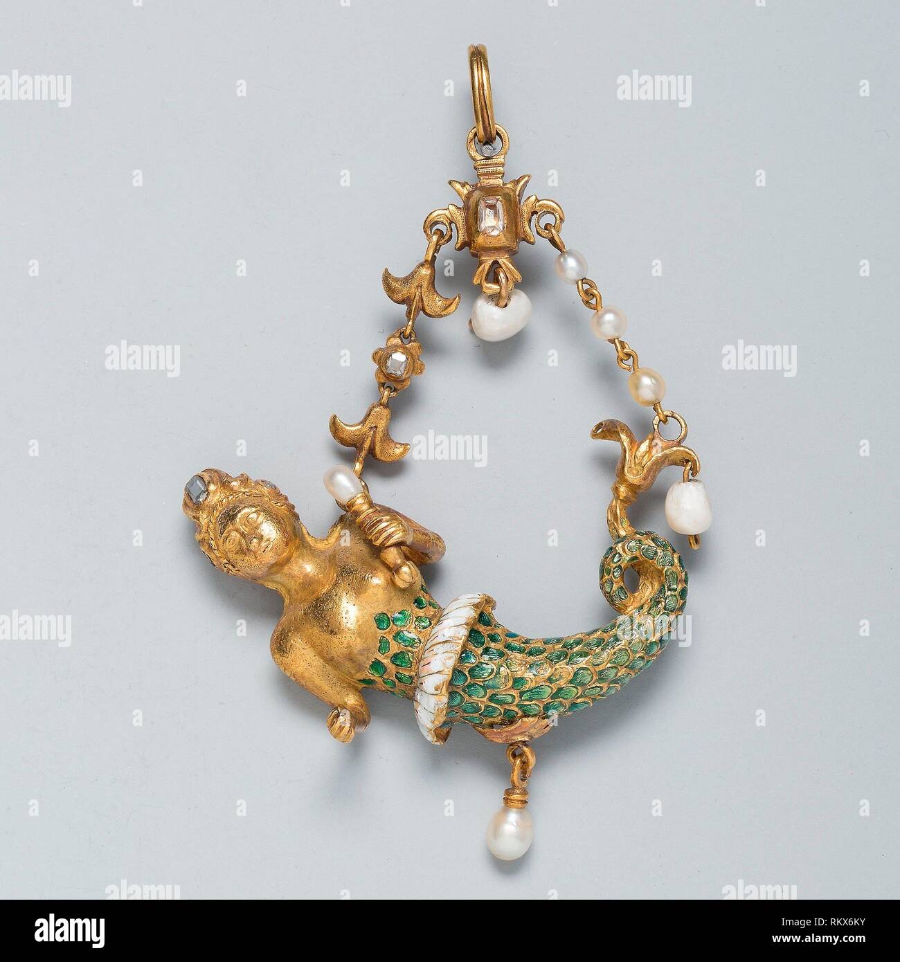 Pendant Shaped As A Mermaid 1575 1600 With Later Modifications Spanish Or Spanish Colonial 