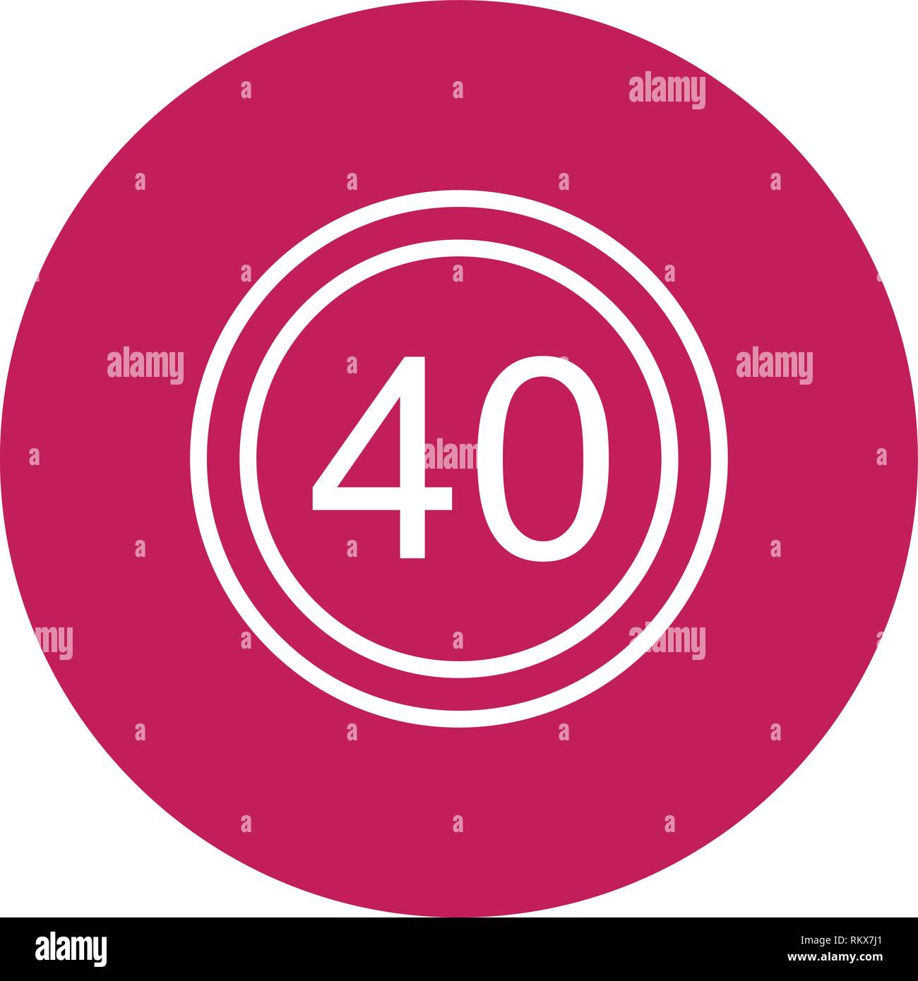 Vector Speed limit 40 Icon Sign Icon Vector Illustration For Personal ...