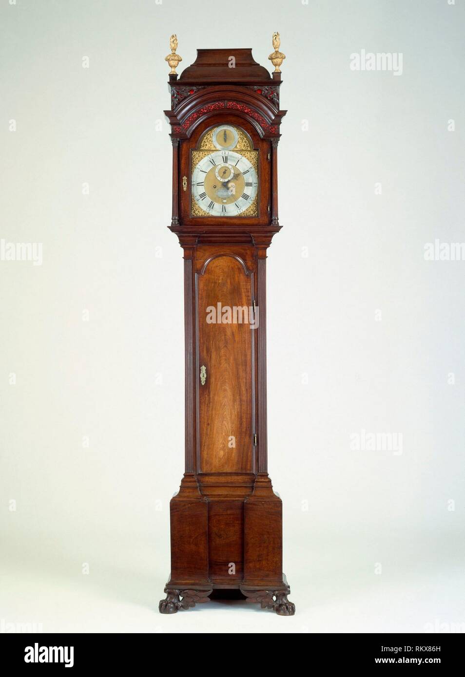 Tall Case Clock c. 1750 Movement by Thomas Hughes London, active