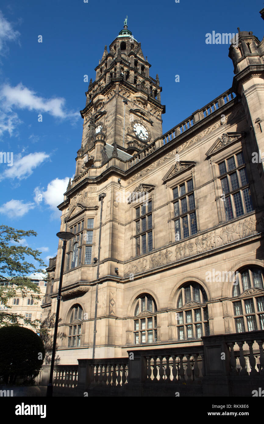 Sheffield Town Hall and clock tower Pinstone Street, Sheffield, England