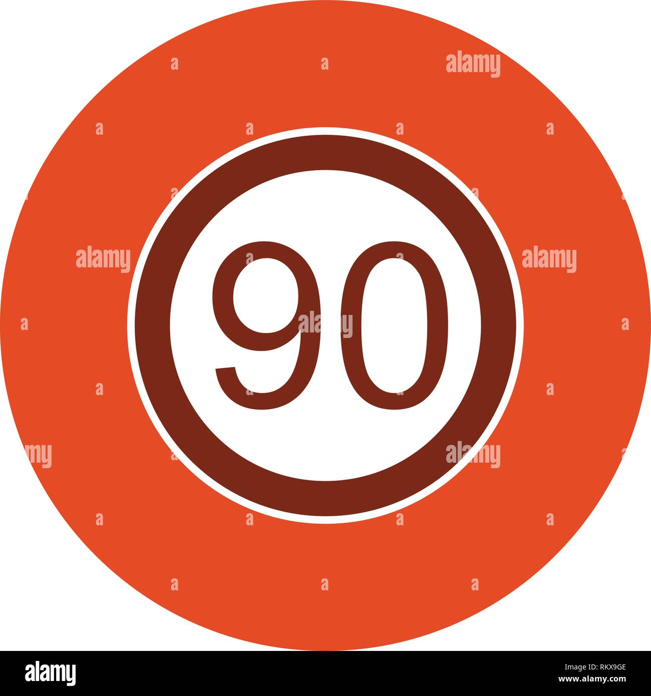 Vector Speed limit 90 Icon Sign Icon Vector Illustration For Personal ...