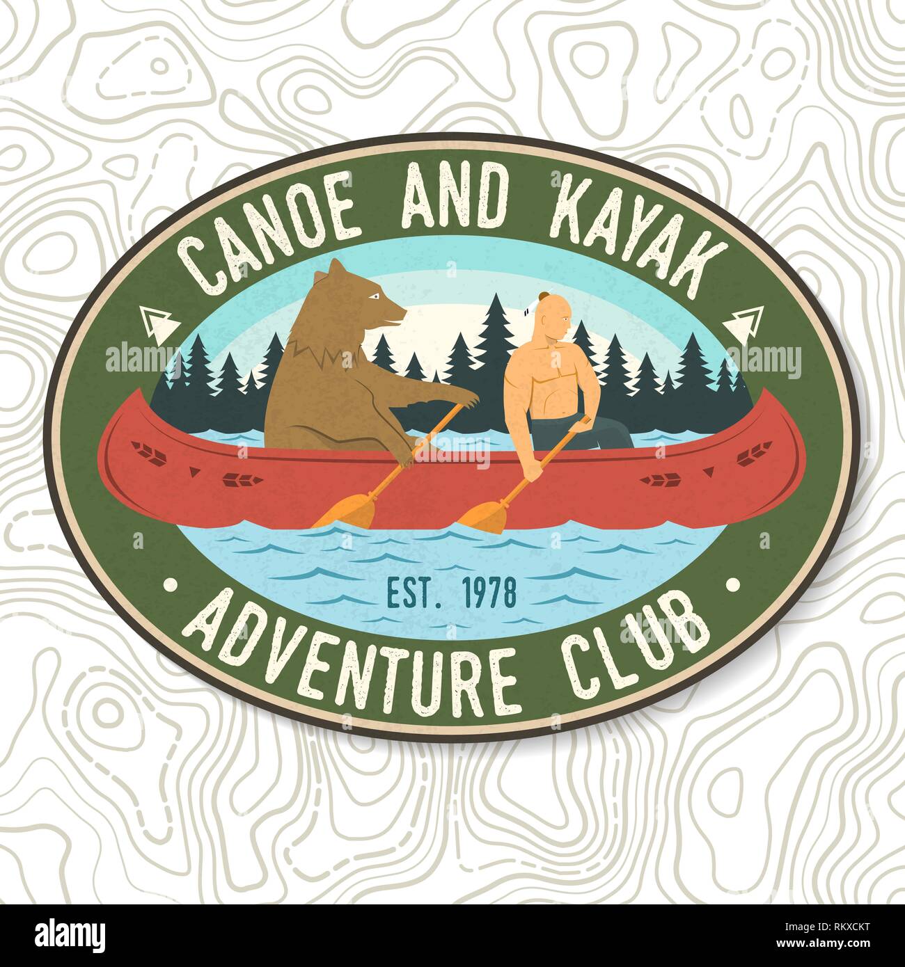 Canoe and Kayak club. Vector. Concept for shirt, print, stamp or tee