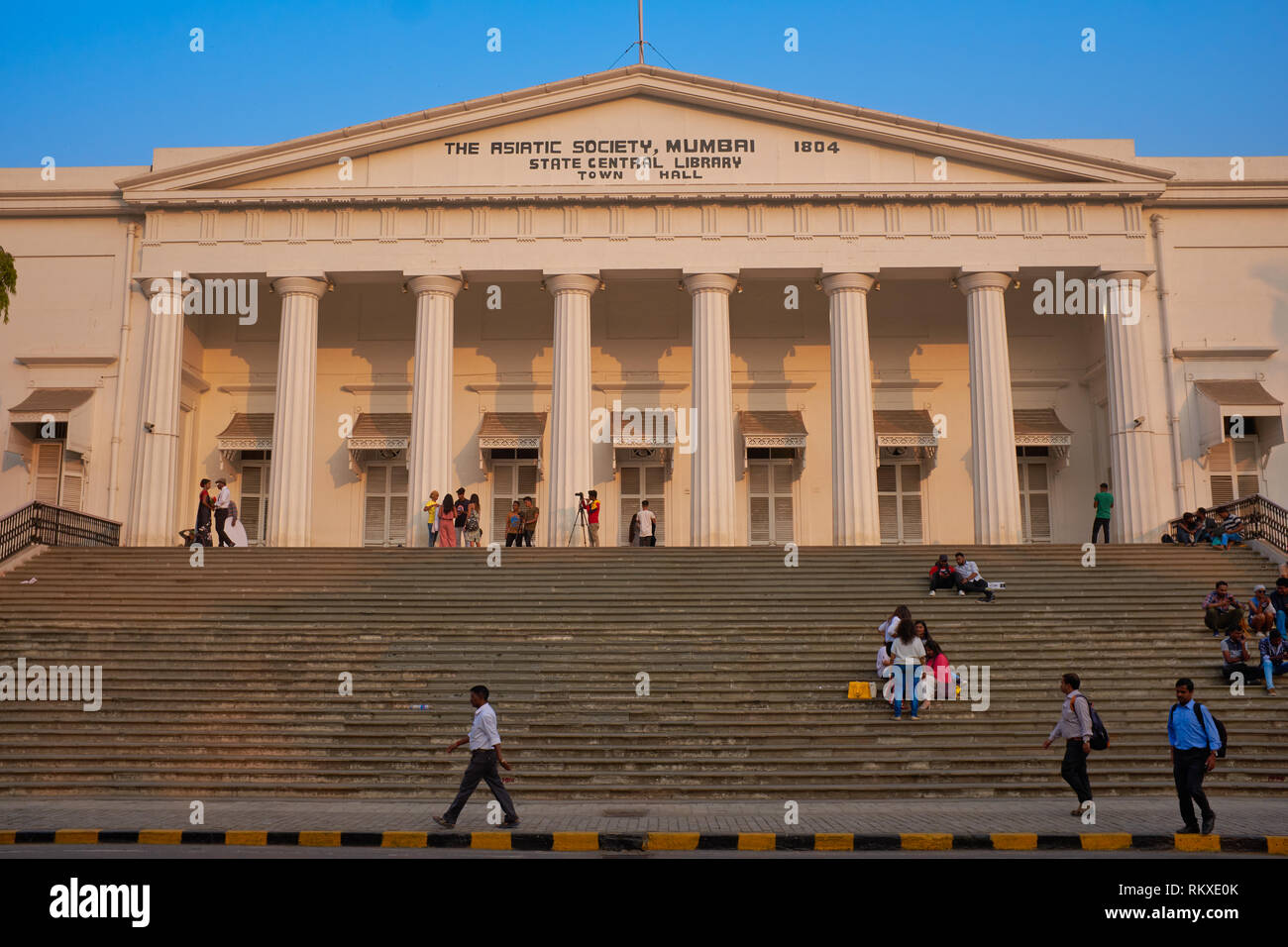 The Asiatic Society of Mumbai Library, the former Town Hall building, at Horniman Circle, Fort, Mumbai, India Stock Photo