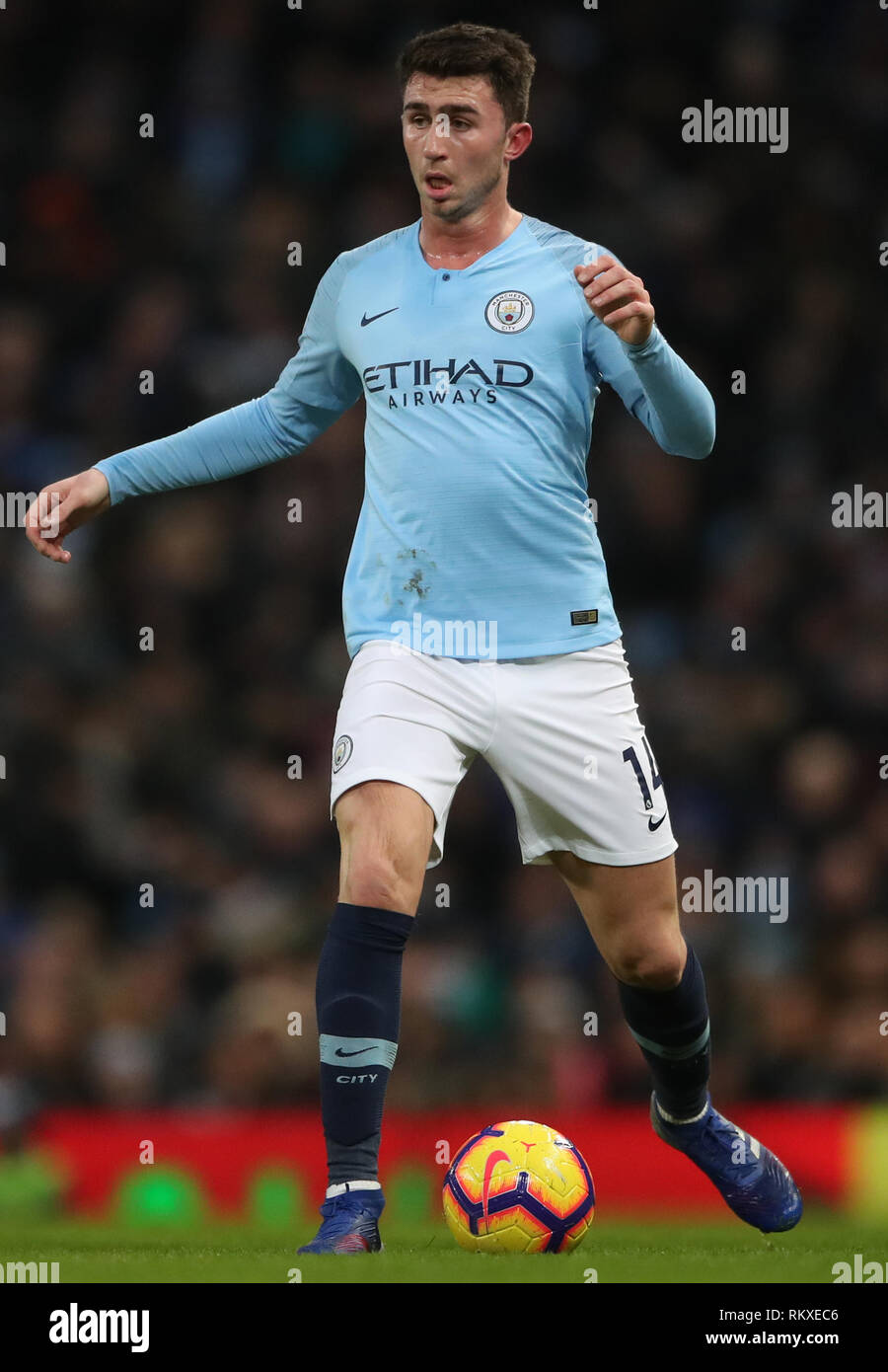 Manchester City's Aymeric Laporte during the Premier League match at the Etihad Stadium, Manchester. Stock Photo