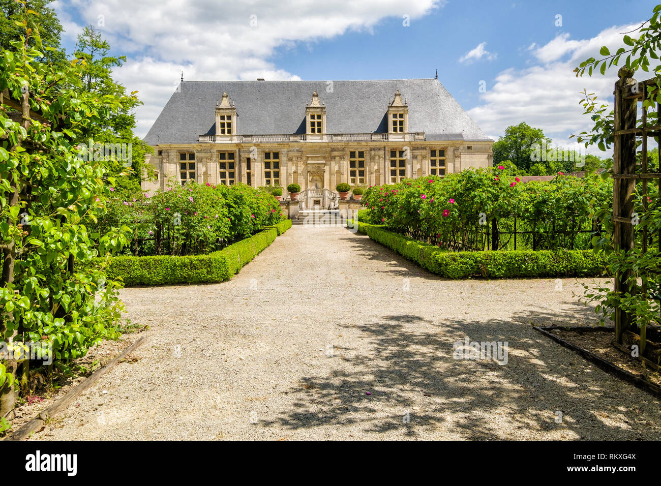 In Joinville, France is the Chateau du Grand Jardin.  It was a maison de plaisance and garden attached to the French seat at Joinville, Haute-Marne. Stock Photo