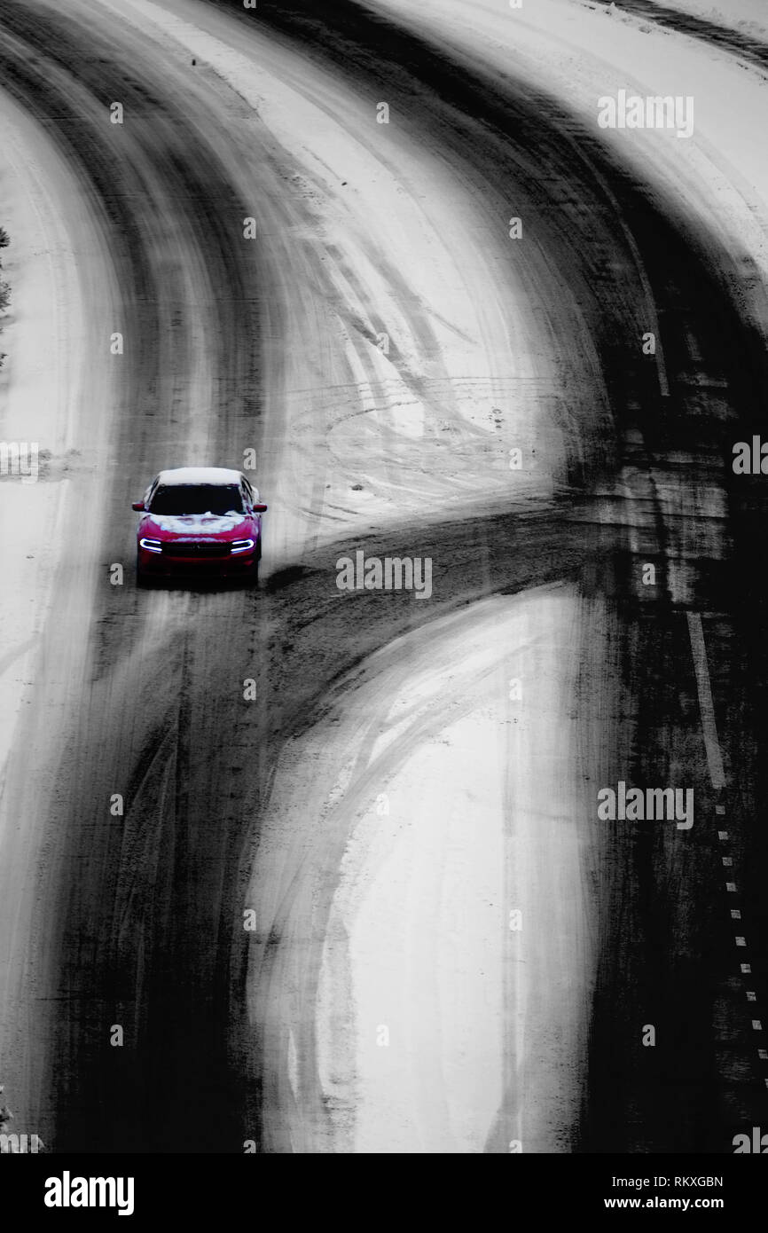 Dangerous road conditions hi-res stock photography and images - Alamy