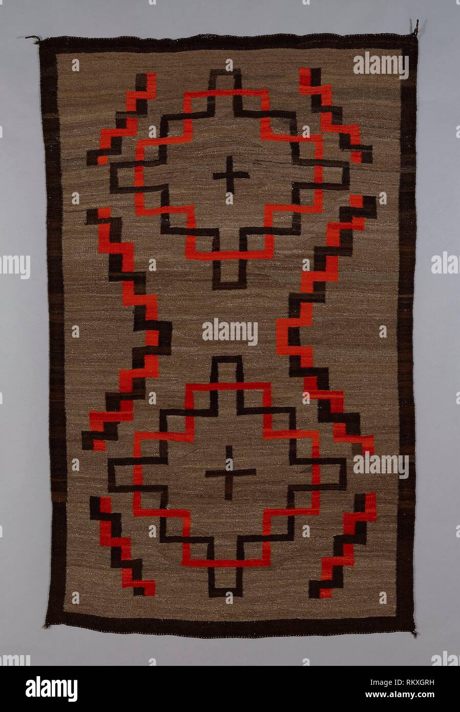Blanket or Rug - c. 1900 (Transitional Period) - United States, Arizona, Navajo (Diné), Ganado area - Artist: Navajo (Diné), Origin: United States, Stock Photo